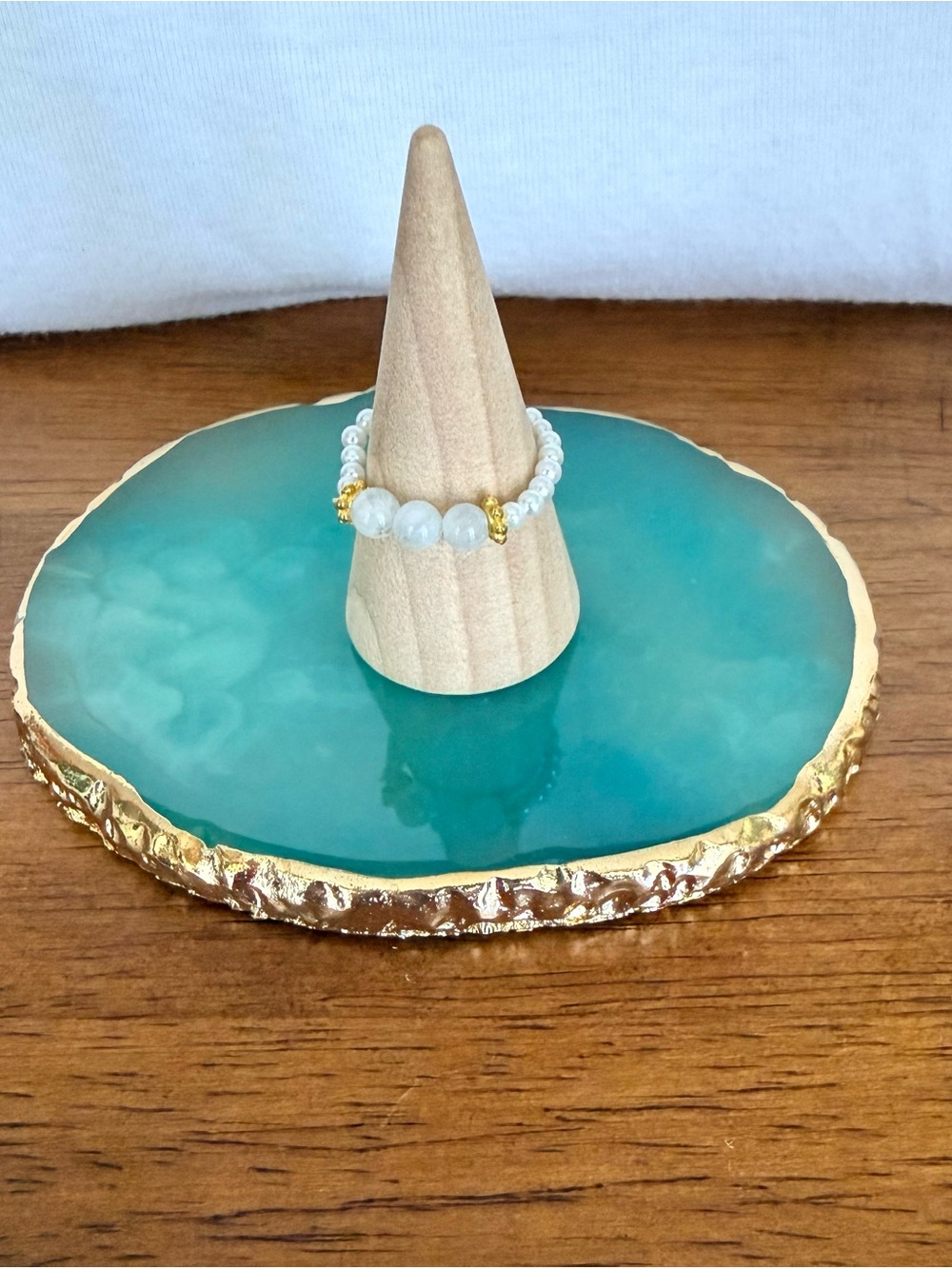 One for $6 or three for $14! Add to Bundle! Delicate White Beaded Stretch Ring